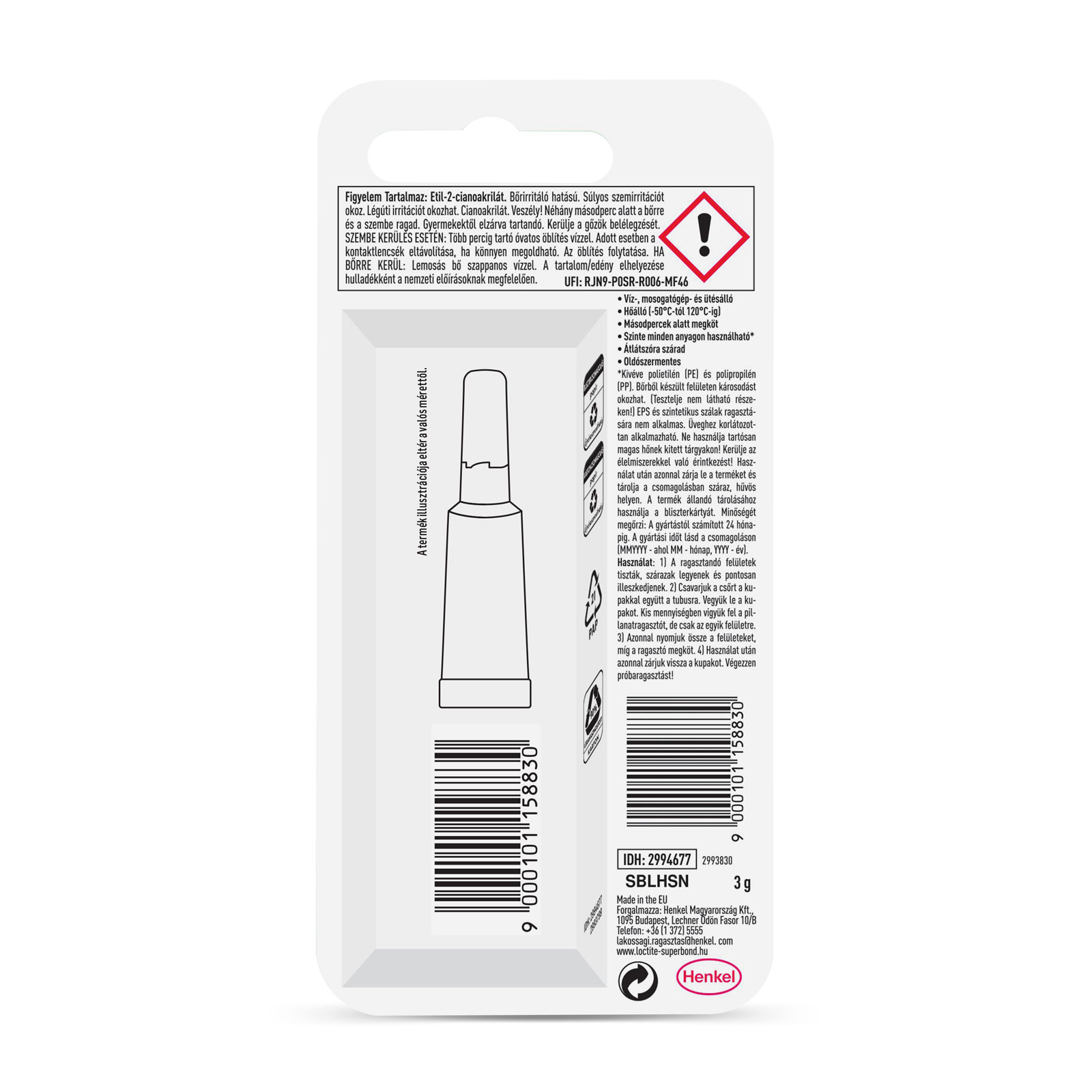 Pillanatragasztó Loctite Super Bond – 3 g H2994677 Egyéb Pillanatragasztó Loctite Super Bond – 3 g H2994677 Egyéb