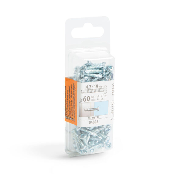 Önfúró laposfejű lemezcsavar – 4,2 x 19 mm – 60 db / csomag  04806 Csavarok, tiplik