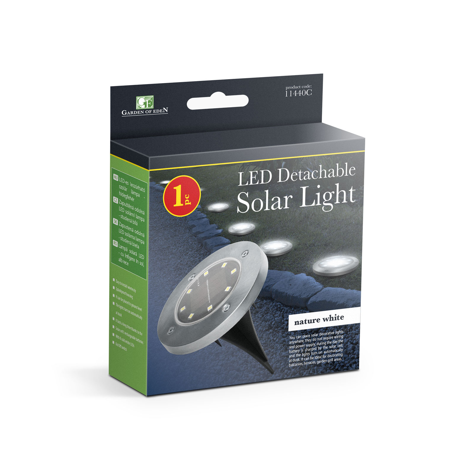 LED-es leszúrható szolár lámpa – kör alakú – középfehér – 12 cm 11440C Egyéb LED-es leszúrható szolár lámpa – kör alakú – középfehér – 12 cm 11440C Egyéb