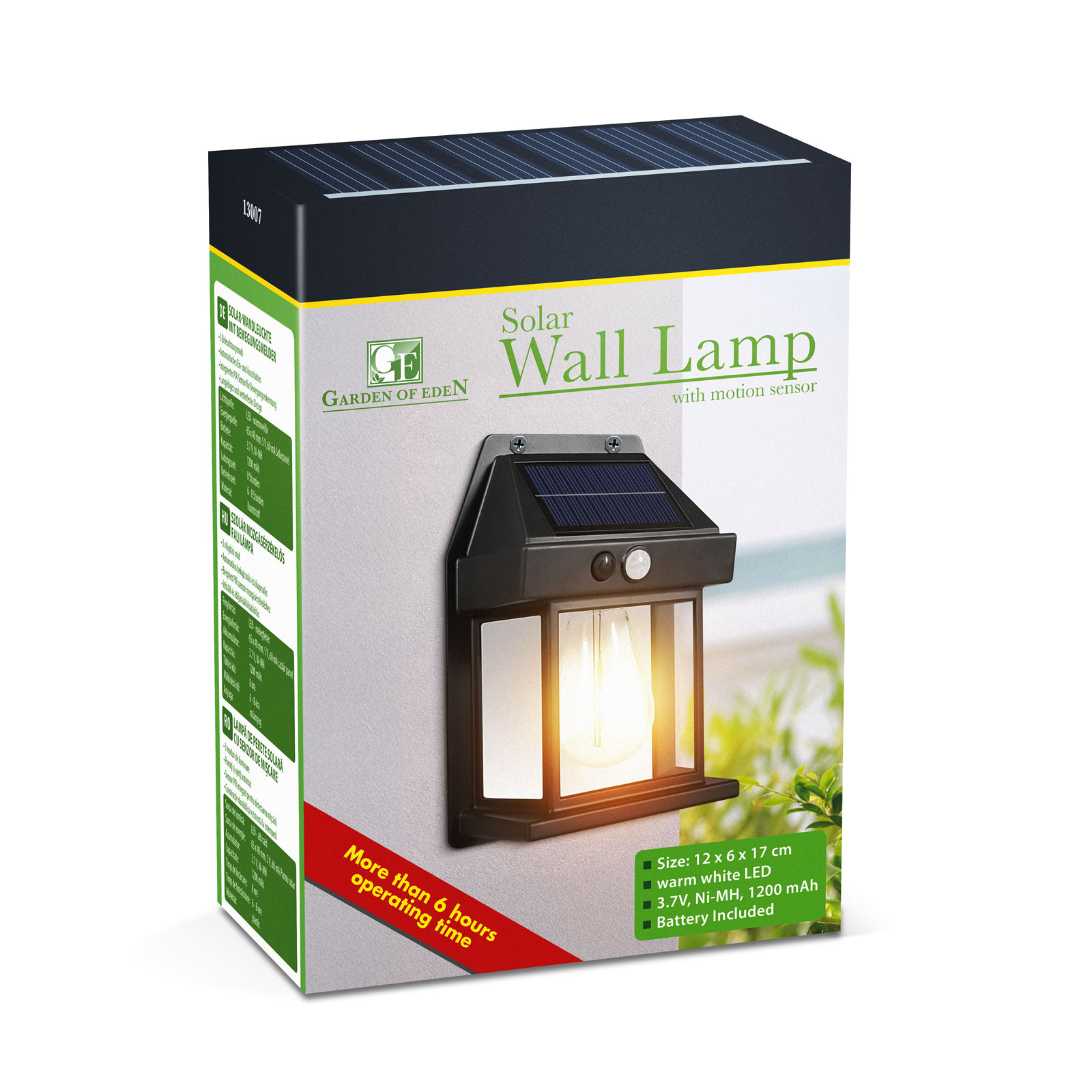 Szolár mozgásérzékelős fali lámpa – 1 filament LED – fekete – 12 x 6 x 17 cm 13007 Egyéb Szolár mozgásérzékelős fali lámpa – 1 filament LED – fekete – 12 x 6 x 17 cm 13007 Egyéb