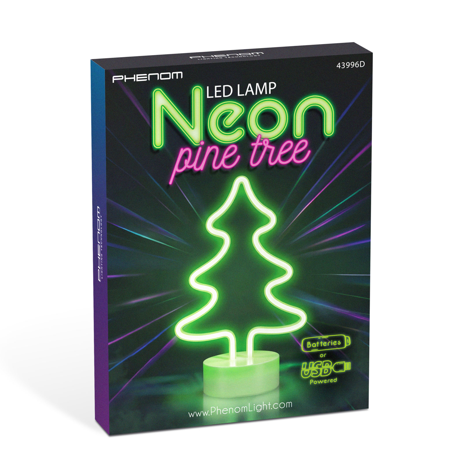 Neon LED lámpa – zöld fenyőfa – 3 x AA + USB – 18,5 x 8,5 x 28 cm 43996D Egyéb Neon LED lámpa – zöld fenyőfa – 3 x AA + USB – 18,5 x 8,5 x 28 cm 43996D Egyéb