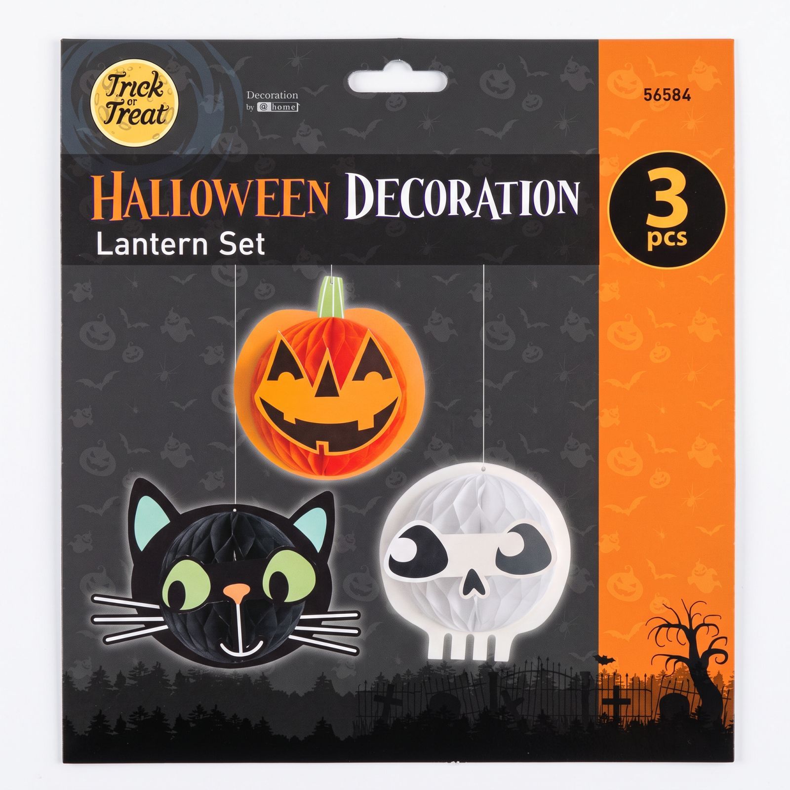 Halloween-i dekoráció – lampion szett – tök, macska, koponya – papír – 20 cm – 3 db / csomag 56584 Világítás Halloween-i dekoráció – lampion szett – tök, macska, koponya – papír – 20 cm – 3 db / csomag 56584 Világítás