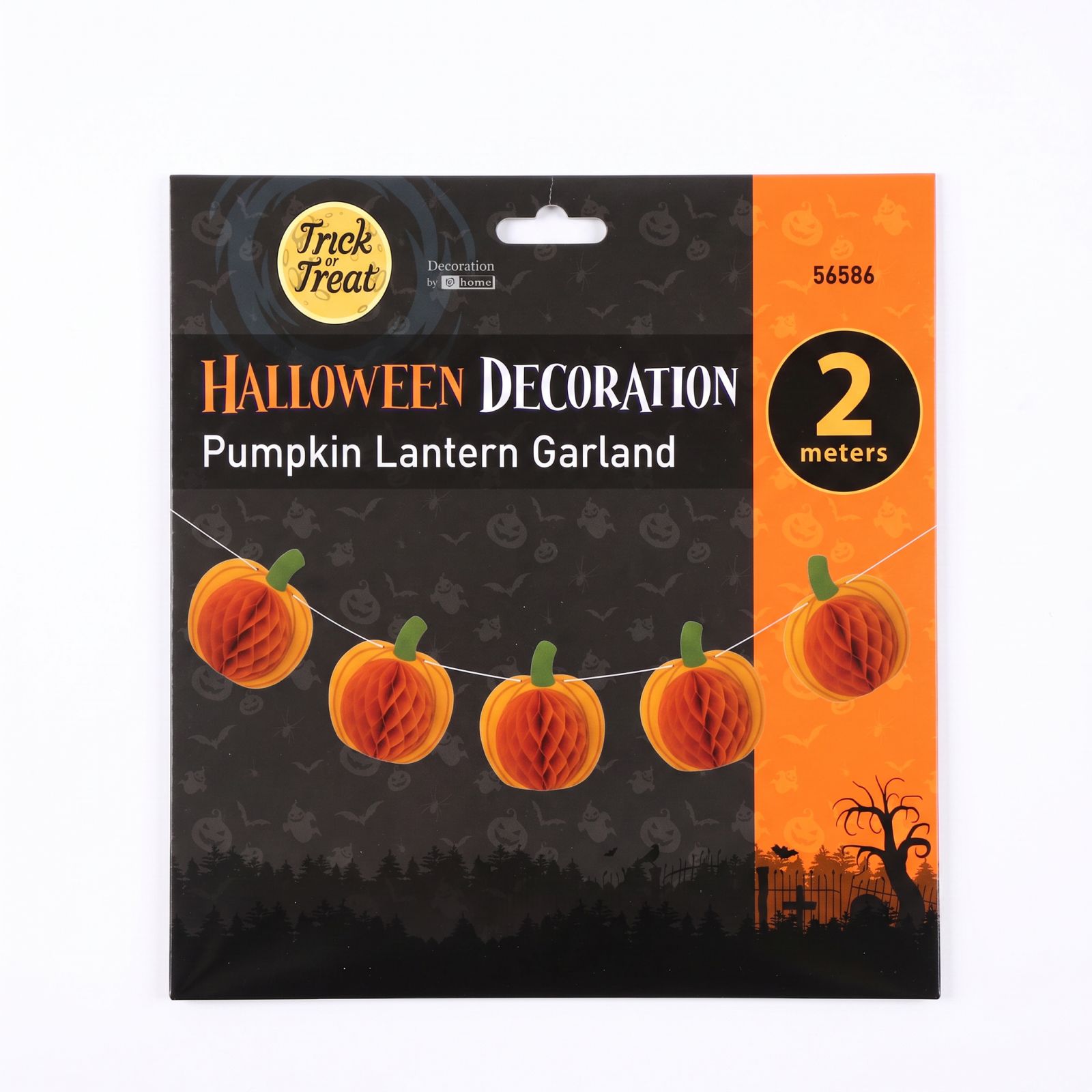 Halloween-i dekoráció – tök lampion girland – papír – 2 m 56586 Világítás Halloween-i dekoráció – tök lampion girland – papír – 2 m 56586 Világítás