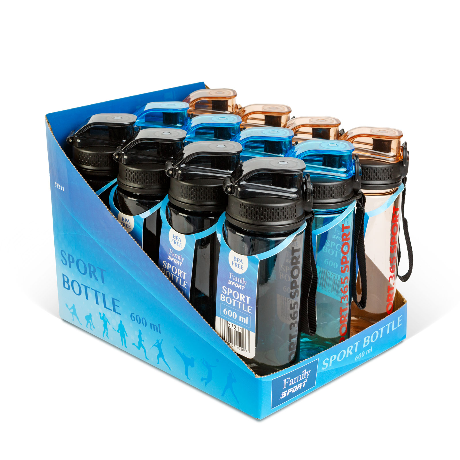 Sport kulacs – műanyag, átlátszó – 600 ml – 3 színben 57211 Egyéb Sport kulacs – műanyag, átlátszó – 600 ml – 3 színben 57211 Egyéb