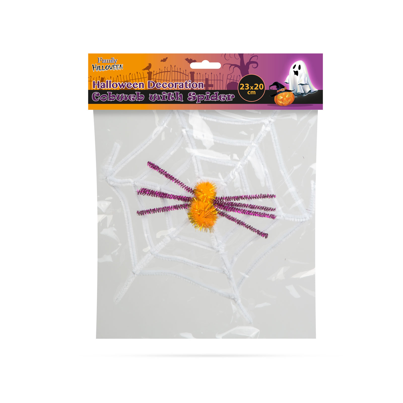 Pókháló pókkal – halloween-i dekoráció – fehér 58101 Egyéb Pókháló pókkal – halloween-i dekoráció – fehér 58101 Egyéb