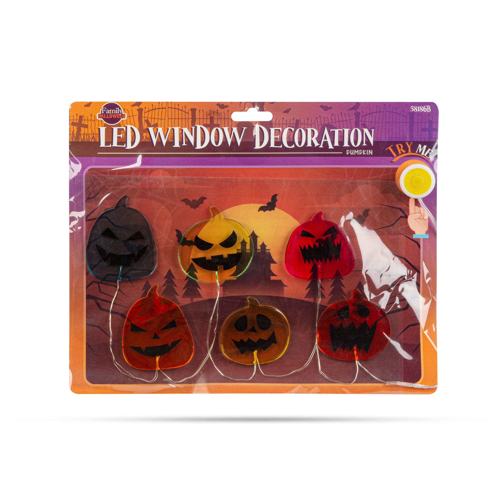 Halloween-i LED ablakdekor – gél – tök – 85 cm 58186B Egyéb Halloween-i LED ablakdekor – gél – tök – 85 cm 58186B Egyéb