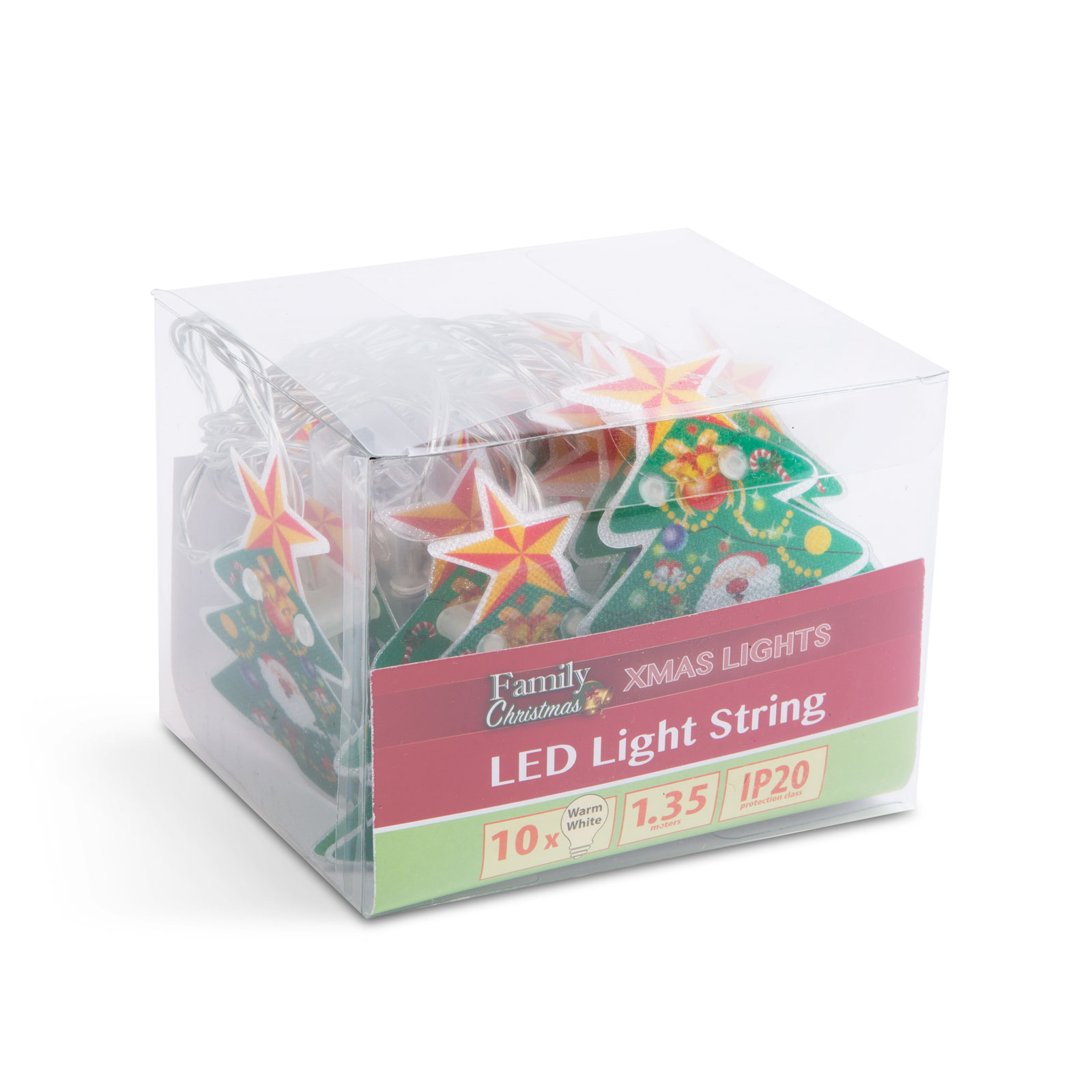 LED fényfüzér – karácsonyfa – 10 LED – 1,35 méter – melegfehér – 2 x AA 58911 Egyéb LED fényfüzér – karácsonyfa – 10 LED – 1,35 méter – melegfehér – 2 x AA 58911 Egyéb