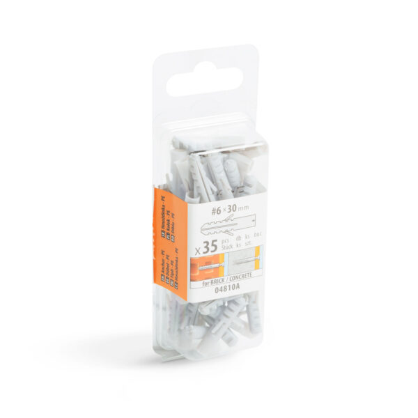 Tipli – 6 x 30 mm – 35 db / csomag  04810A Csavarok, tiplik