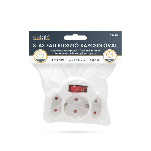 3-as fali elosztó – kapcsolóval  05674