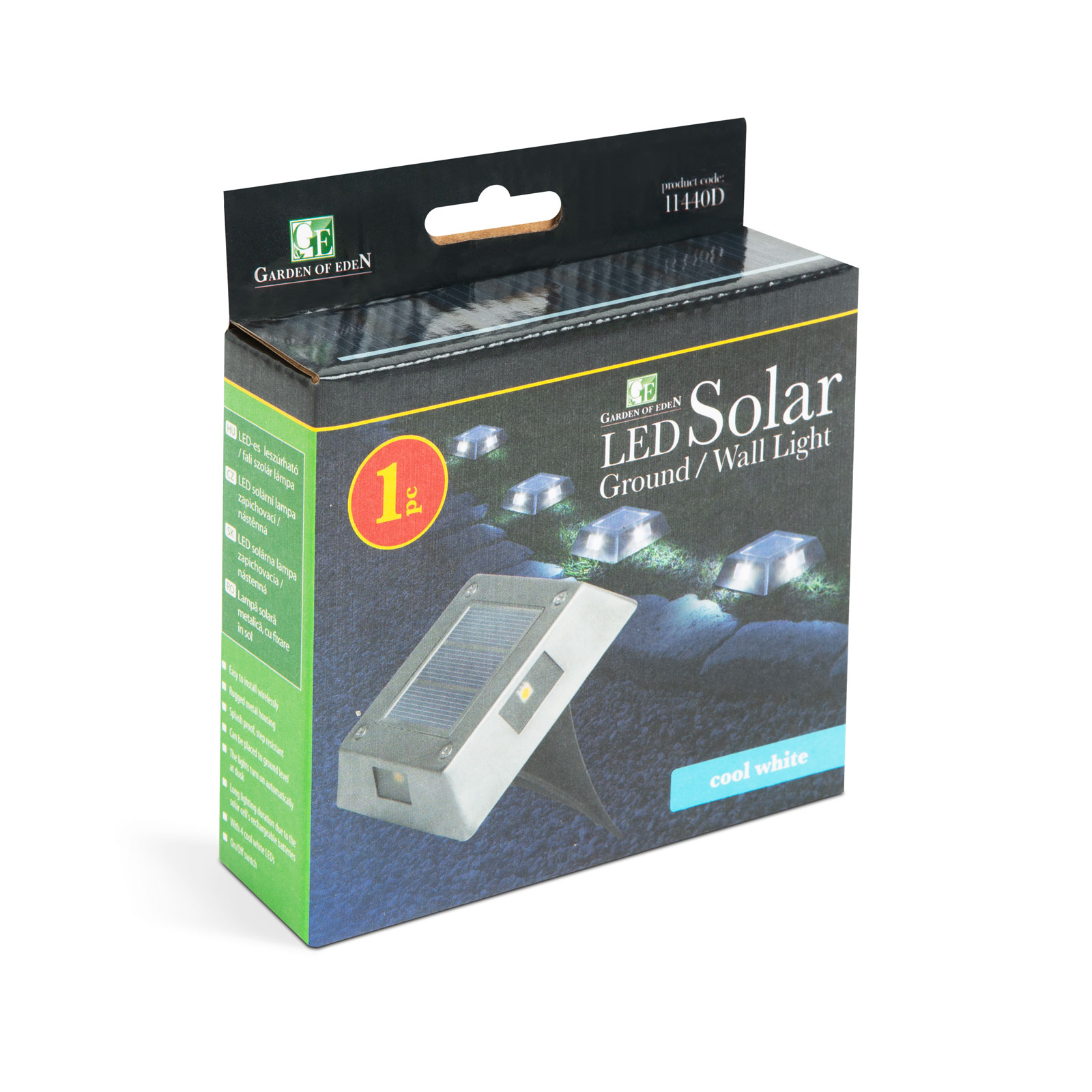 LED-es leszúrható / fali szolár lámpa – négyzet alakú, fém – hidegfehér – 10 x 10 x 2,5 (+11) cm 11440D Egyéb LED-es leszúrható / fali szolár lámpa – négyzet alakú, fém – hidegfehér – 10 x 10 x 2,5 (+11) cm 11440D Egyéb