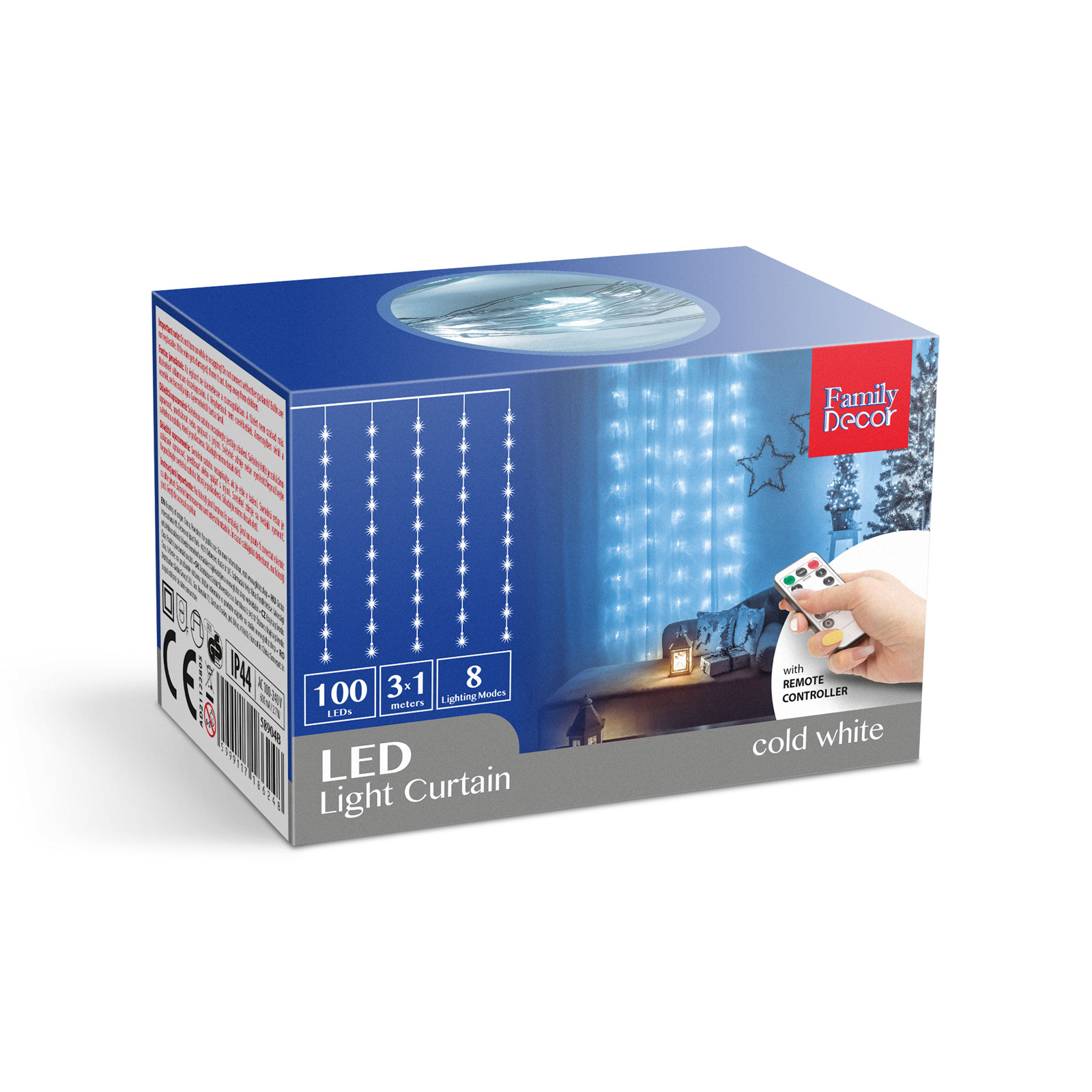 Fényfüggöny – 100 db hidegfehér microLED-del – 3 x 1 m – 230V – távirányítós 58904B Egyéb Fényfüggöny – 100 db hidegfehér microLED-del – 3 x 1 m – 230V – távirányítós 58904B Egyéb