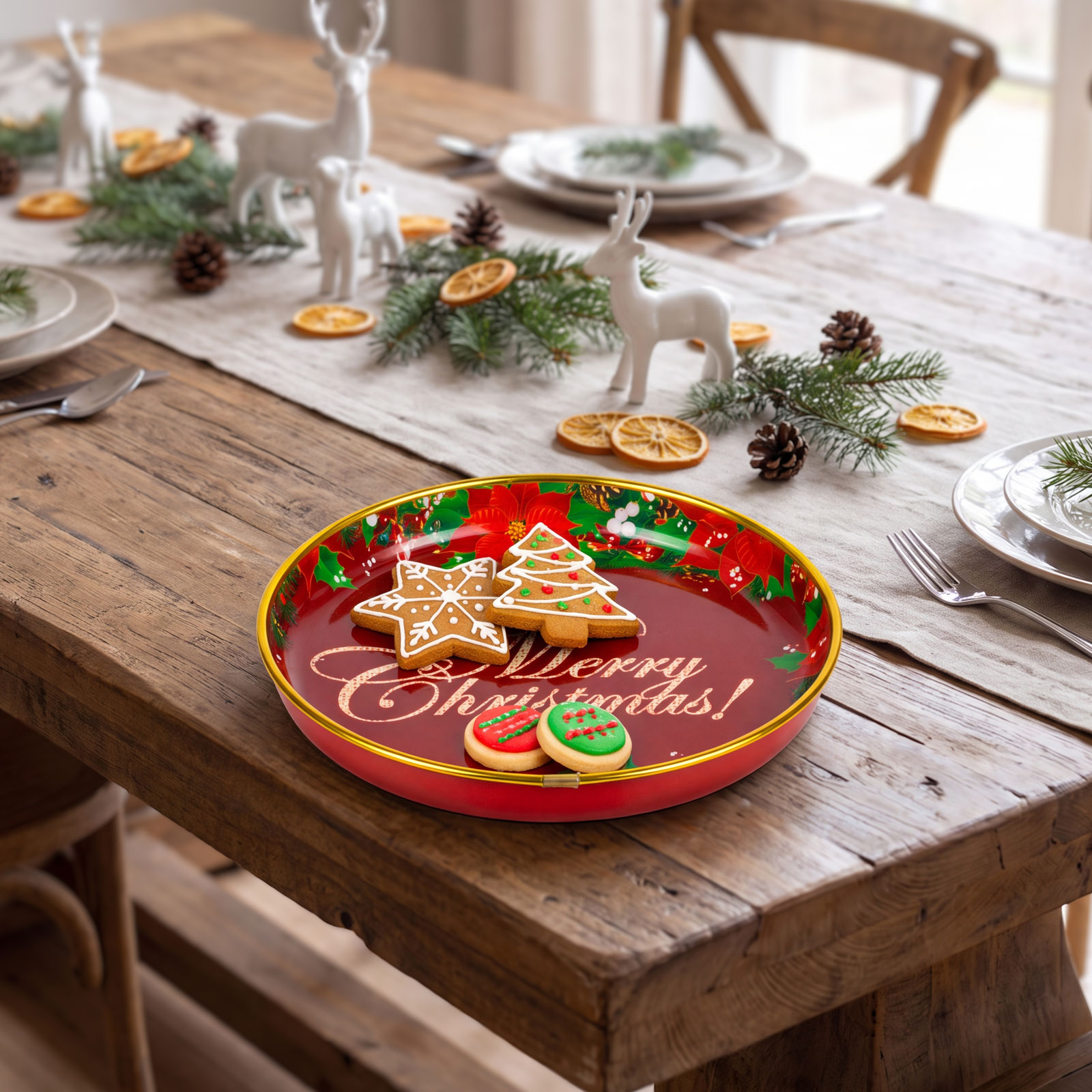Karácsonyi kínálótál – műanyag – „Merry Christmas” – 22 cm 59717A Egyéb Karácsonyi kínálótál – műanyag – „Merry Christmas” – 22 cm 59717A Egyéb