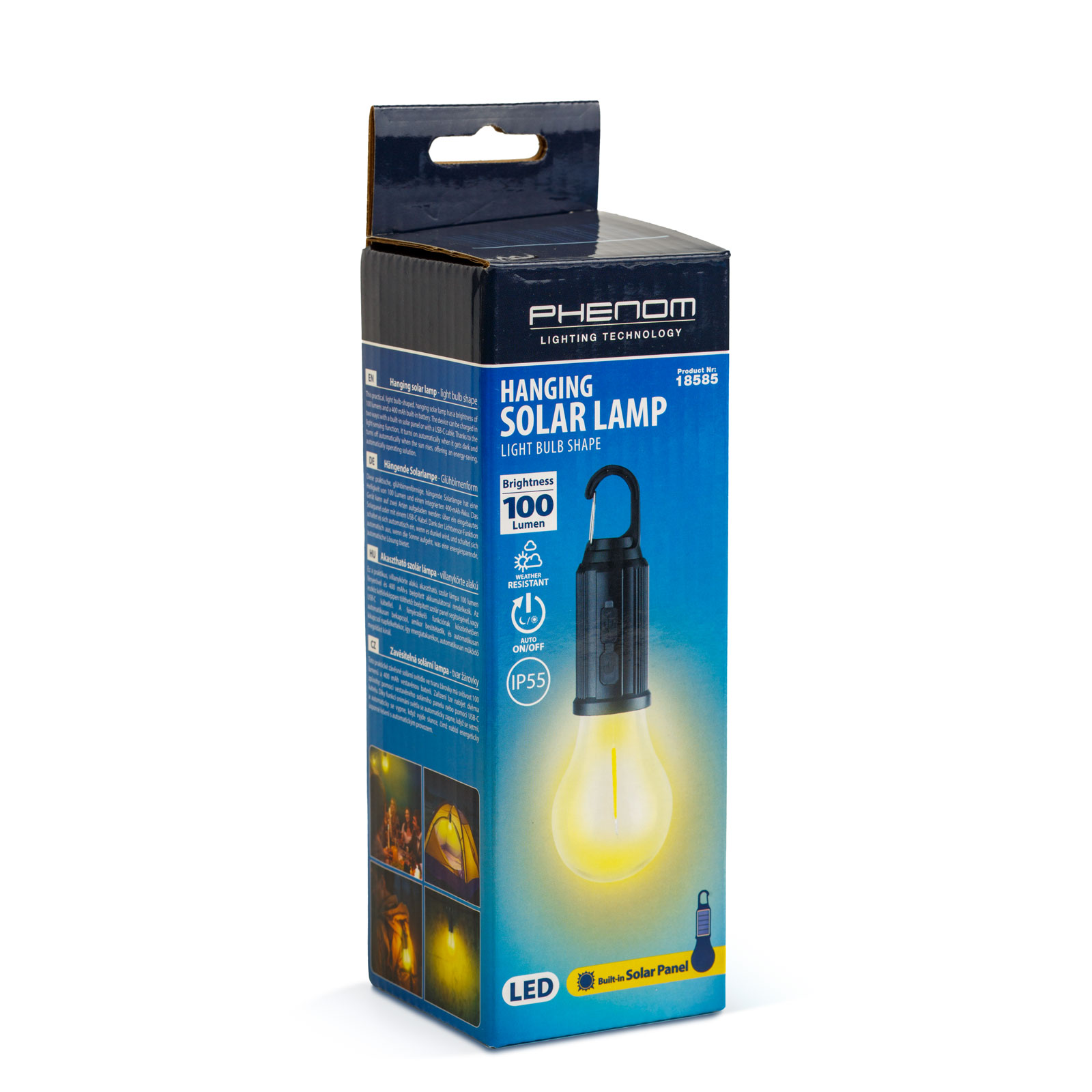 Akasztható szolár lámpa – villanykörte alakú – USB-C – 100 lumen – 400 mAh 18585 Egyéb Akasztható szolár lámpa – villanykörte alakú – USB-C – 100 lumen – 400 mAh 18585 Egyéb