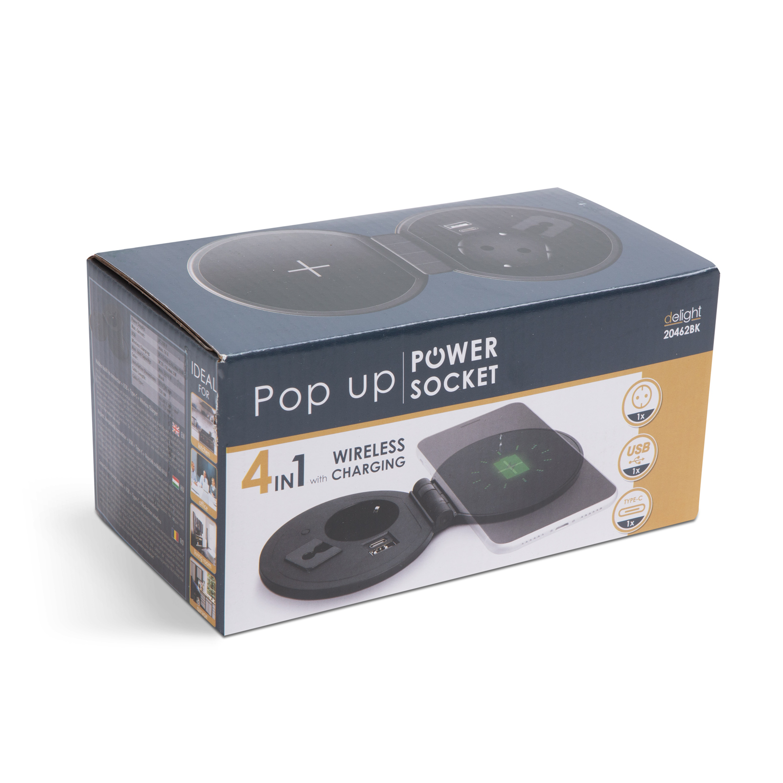 Rejtett, beépíthető konnektor + USB + Type-C + Vezeték nélküli töltő 20462BK Egyéb Rejtett, beépíthető konnektor + USB + Type-C + Vezeték nélküli töltő 20462BK Egyéb