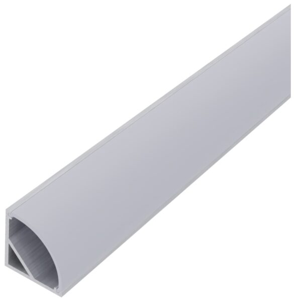 Avide Alu Profil „V” 15.8×15.8mm Sarok Félig átlátszó (füstös) búrával 1m, „szett” | BR (SKU:AAP-C-1M-S-FR) Sarok