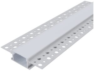 Avide Alu Profil “U” 61x14mm Gipszkartonba Süllyeszhető Opál búrával 1m, “szett” | BR (SKU:AAP-PBR6114-1M-MK) Gipszkartonba építhető