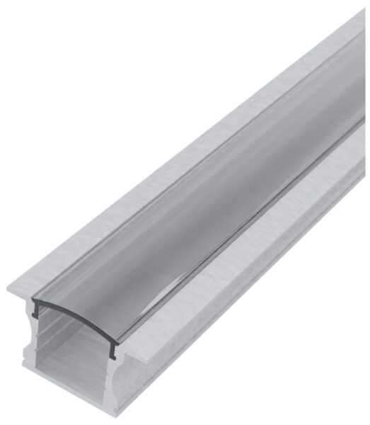 Avide Alu Profil „U” 24×14.2mm Süllyeszhető áttetsző búrával 1m, „szett” | BR (SKU:AAP-UR1714-1M-CL) Falon kívüli/Süllyeszthető