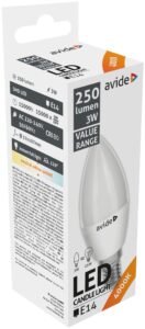 Avide Value LED Candle E14 3W NW 4000K | BR (SKU:ABBC14NW-3W) Gyertya