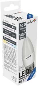 Avide Value LED Candle E27 7W CW 6400K | BR (SKU:ABBC27CW-7W) Gyertya