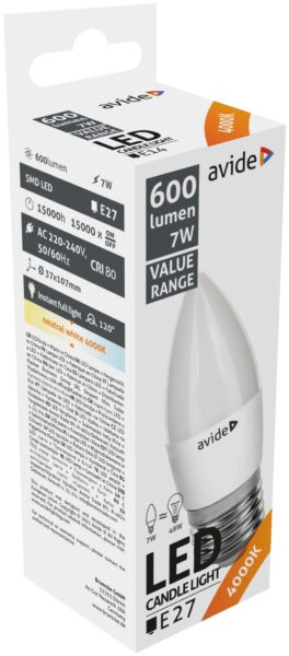 Avide Value LED Candle E27 7W NW 4000K | BR (SKU:ABBC27NW-7W) Gyertya Avide Value LED Candle E27 7W NW 4000K | BR (SKU:ABBC27NW-7W) Gyertya