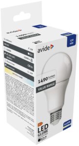 Avide Value LED Globe E27 15W CW 6400K | BR (SKU:ABBG27CW-15W)