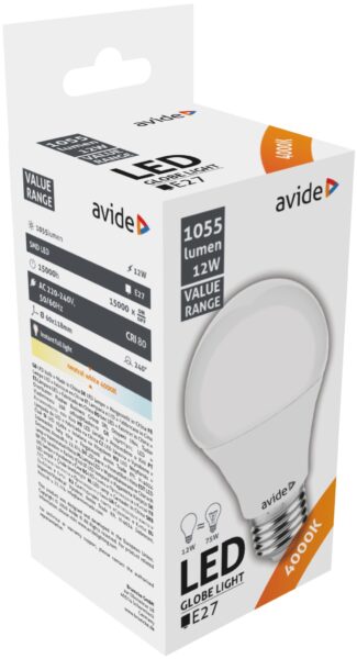 Avide Value LED Globe E27 12W NW 4000K | BR (SKU:ABBG27NW-12W) LED izzók Avide Value LED Globe E27 12W NW 4000K | BR (SKU:ABBG27NW-12W) LED izzók