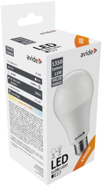 Avide Value LED Globe E27 15W NW 4000K | BR (SKU:ABBG27NW-15W) LED izzók Avide Value LED Globe E27 15W NW 4000K | BR (SKU:ABBG27NW-15W) LED izzók