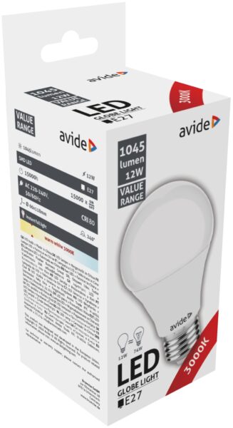 Avide Value LED Globe E27 12W WW 3000K | BR (SKU:ABBG27WW-12W) LED izzók Avide Value LED Globe E27 12W WW 3000K | BR (SKU:ABBG27WW-12W) LED izzók
