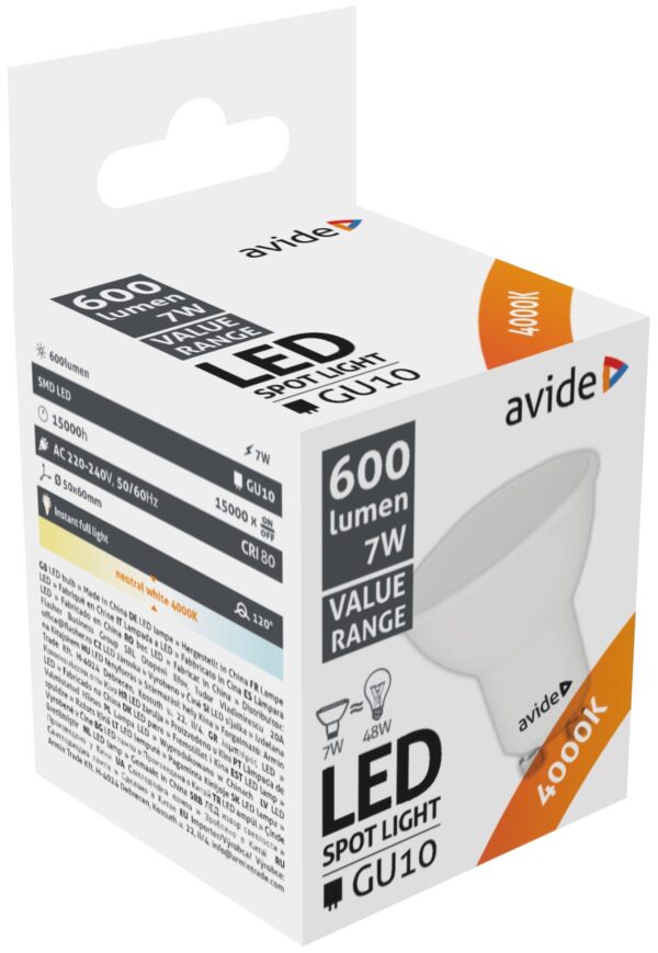 Avide Value LED Spot Wide Angle GU10 7W NW 4000K | BR (SKU:ABBGU10NW-7W)