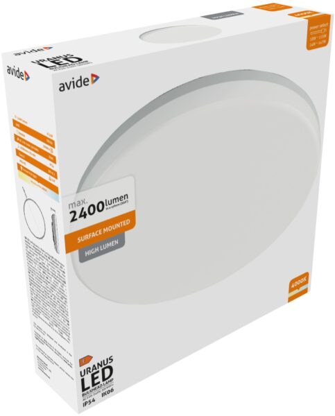 Avide Cseppálló Mennyezeti Lámpa Uranus Kerek IP54 18/24W NW 4000K Fehér *Sérült Csomagolás* | BR (SKU:ABBHL-18-24W-NW-URA-SCS) Egyéb Avide Cseppálló Mennyezeti Lámpa Uranus Kerek IP54 18/24W NW 4000K Fehér *Sérült Csomagolás* | BR (SKU:ABBHL-18-24W-NW-URA-SCS) Egyéb