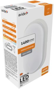 Avide Cseppálló Mennyezeti Lámpa Titania-O Ovális IP54 14W NW 4000K Fehér 100lm/W | BR (SKU:ABBHL-O-14W-NW-HL) IP Védett