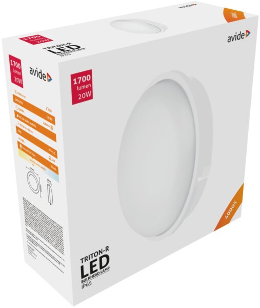 Avide Cseppálló Mennyezeti Lámpa Triton-R Kerek IP65 20W NW 4000K Fehér *Sérült Csomagolás* | BR (SKU:ABBHL-R-20W-NW-SCS) IP Védett Avide Cseppálló Mennyezeti Lámpa Triton-R Kerek IP65 20W NW 4000K Fehér *Sérült Csomagolás* | BR (SKU:ABBHL-R-20W-NW-SCS) IP Védett