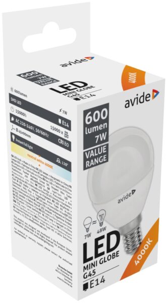 Avide Value LED Mini Globe E14 7W NW 4000K | BR (SKU:ABBMG14NW-7W) Mini Gömb Avide Value LED Mini Globe E14 7W NW 4000K | BR (SKU:ABBMG14NW-7W) Mini Gömb