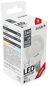 Avide Value LED Mini Globe E14 3W WW 3000K | BR (SKU:ABBMG14WW-3W) Mini Gömb