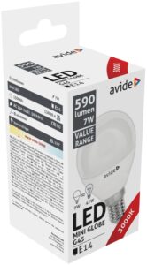Avide Value LED Mini Globe E14 7W WW 3000K | BR (SKU:ABBMG14WW-7W) Mini Gömb