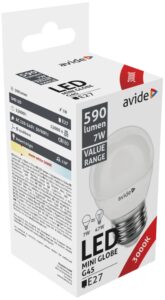 Avide Value LED Mini Globe E27 7W WW 3000K | BR (SKU:ABBMG27WW-7W) Mini Gömb