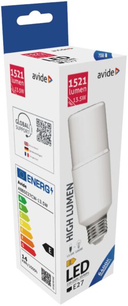 Avide LED Bright Stick izzó T45 13.5W E27 CW 6400K | BR (SKU:ABBSE27CW-13.5W) LED izzók Avide LED Bright Stick izzó T45 13.5W E27 CW 6400K | BR (SKU:ABBSE27CW-13.5W) LED izzók