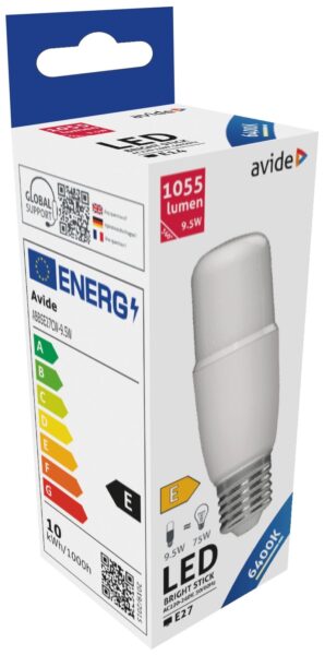 Avide LED Bright Stick izzó T37 9.5W E27 CW 6400K | BR (SKU:ABBSE27CW-9.5W) Stick