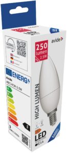 Avide LED Candle 2.5W E14 CW 6400K | BR (SKU:ABC14CW-2.5W) Gyertya