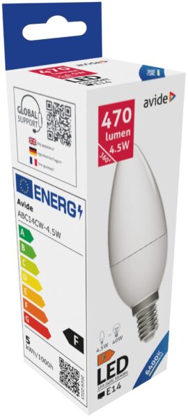 Avide LED Candle 4.5W E14 CW 6400K | BR (SKU:ABC14CW-4.5W) Gyertya Avide LED Candle 4.5W E14 CW 6400K | BR (SKU:ABC14CW-4.5W) Gyertya