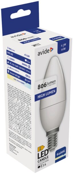Avide LED Candle 6.5W E14 CW 6400K | BR (SKU:ABC14CW-6.5W) LED izzók Avide LED Candle 6.5W E14 CW 6400K | BR (SKU:ABC14CW-6.5W) LED izzók