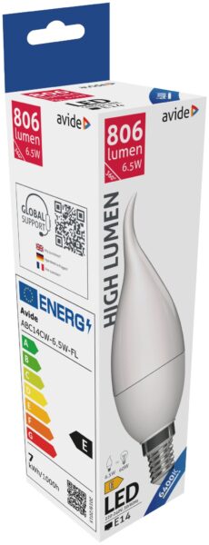 Avide LED Candle Flame 6.5W E14 CW 6400K | BR (SKU:ABC14CW-6.5W-FL) LED izzók Avide LED Candle Flame 6.5W E14 CW 6400K | BR (SKU:ABC14CW-6.5W-FL) LED izzók