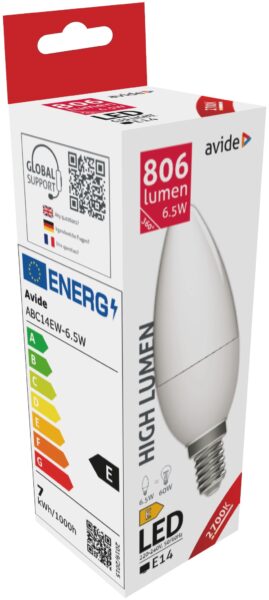 Avide LED Candle 6.5W E14 EW 2700K | BR (SKU:ABC14EW-6.5W) LED izzók Avide LED Candle 6.5W E14 EW 2700K | BR (SKU:ABC14EW-6.5W) LED izzók