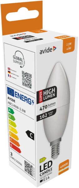 Avide LED Candle 2.9W E14 NW 4000K Super High Lumen | BR (SKU:ABC14NW-2.9W) LED izzók Avide LED Candle 2.9W E14 NW 4000K Super High Lumen | BR (SKU:ABC14NW-2.9W) LED izzók