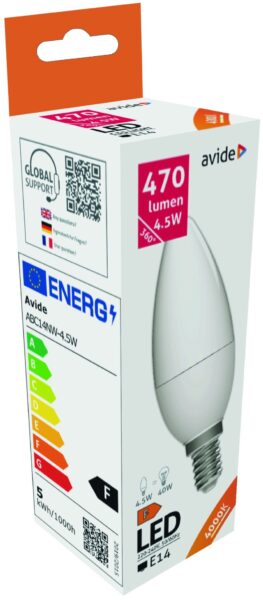 Avide LED Candle 4.5W E14 NW 4000K | BR (SKU:ABC14NW-4.5W) Gyertya Avide LED Candle 4.5W E14 NW 4000K | BR (SKU:ABC14NW-4.5W) Gyertya