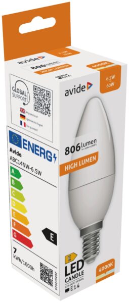 Avide LED Candle 6.5W E14 NW 4000K | BR (SKU:ABC14NW-6.5W) LED izzók Avide LED Candle 6.5W E14 NW 4000K | BR (SKU:ABC14NW-6.5W) LED izzók