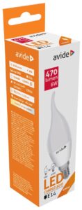Avide LED Candle Flame 6W E14 NW 4000K | BR (SKU:ABC14NW-6W-FL) Gyertya