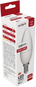 Avide LED Candle 2.5W E14 WW 3000K | BR (SKU:ABC14WW-2.5W) Gyertya
