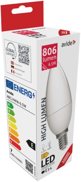 Avide LED Candle 6.5W E14 WW 3000K | BR (SKU:ABC14WW-6.5W) Gyertya Avide LED Candle 6.5W E14 WW 3000K | BR (SKU:ABC14WW-6.5W) Gyertya