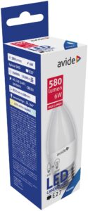 Avide LED Candle 6W E27 CW 6400K | BR (SKU:ABC27CW-6W) Gyertya
